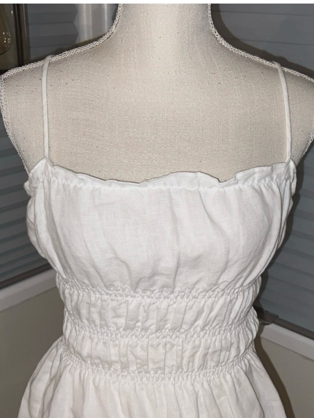 Reformation Tabatha White Linen Mini Dress Size 8 - Picture 4 of 9